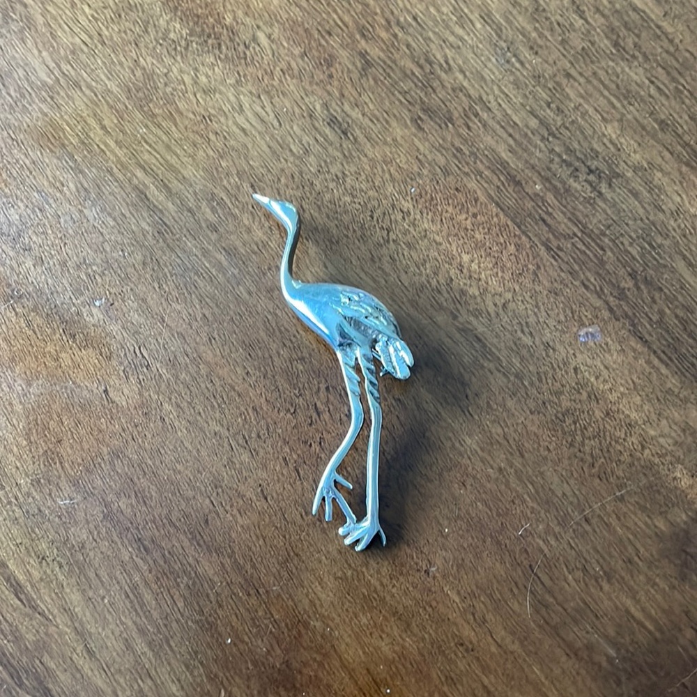 Stork brooch. Sterling.